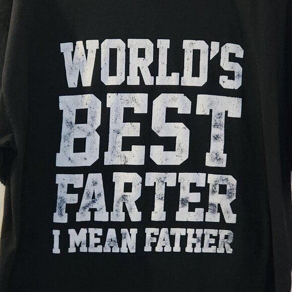 World's Best Farter- I Mean Father Black Tee - Picture 2 of 3